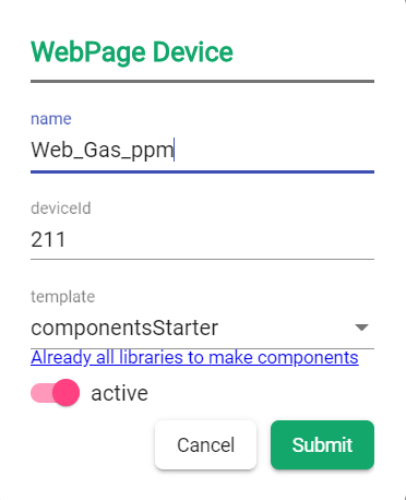 填入 Web 設備名稱
